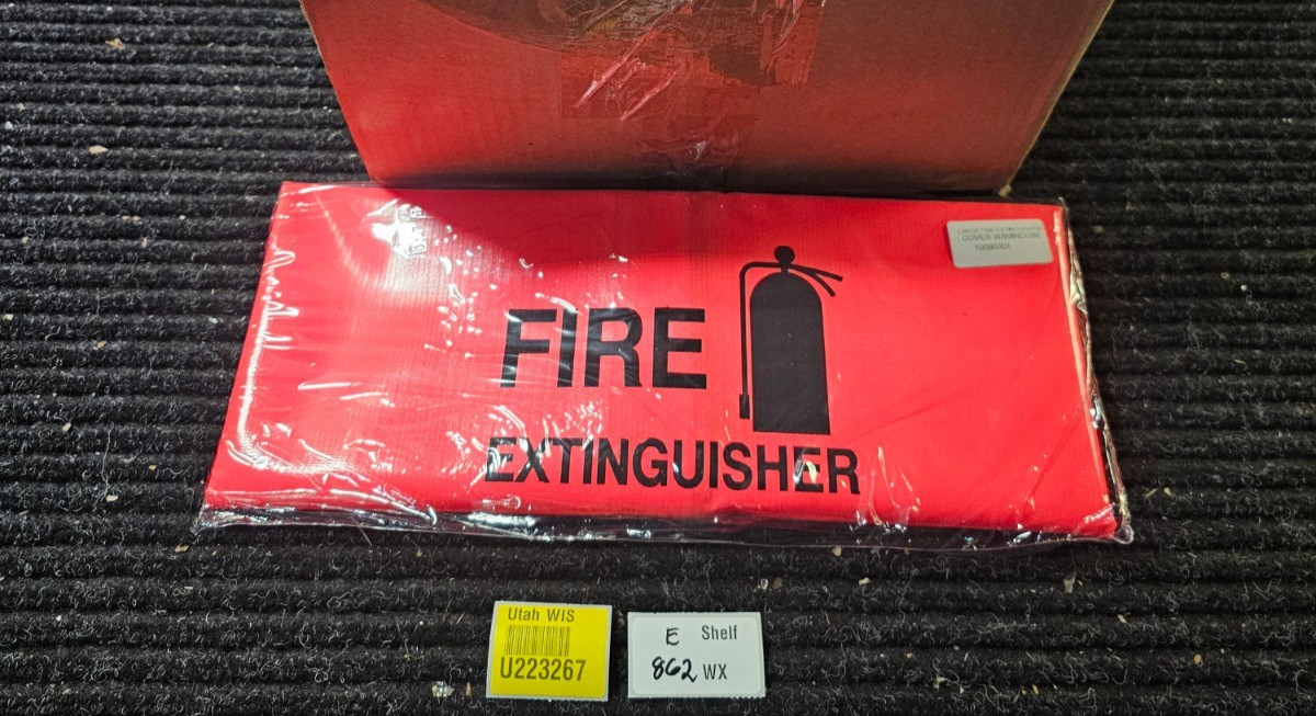 (QTY 2) Large Fire Extinguisher Cover With Window, Red 10090301