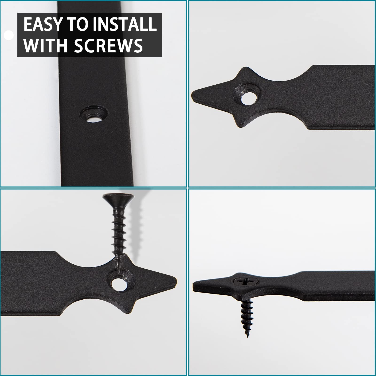 Foxwake Barn Door Decorative Corner Bracket, 4.9 in IN - L Shape, Black