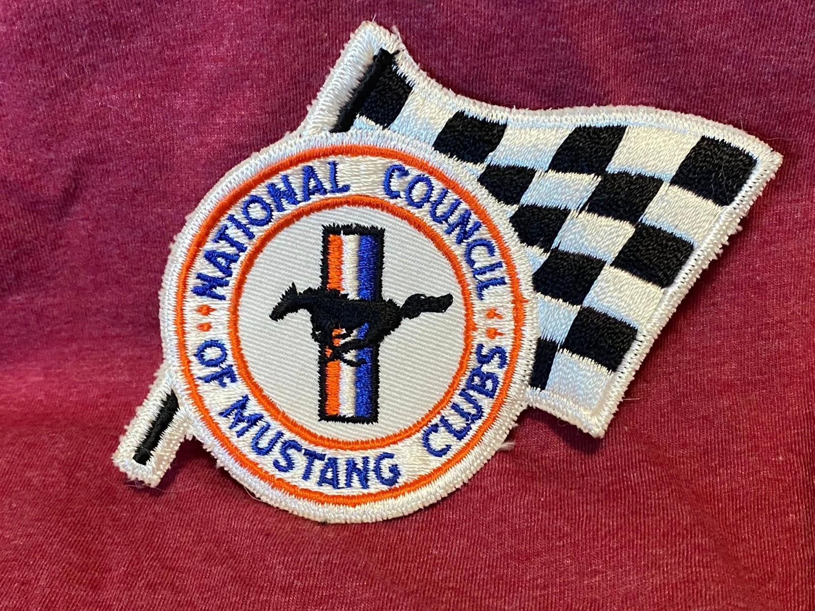Vintage National Council Of Mustang Clubs Pony Cars Patch Gauze Back 4"