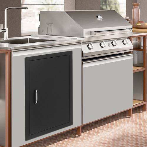 Single BBQ Access Door, Durable Carbon Steel for Outdoor Kitchen