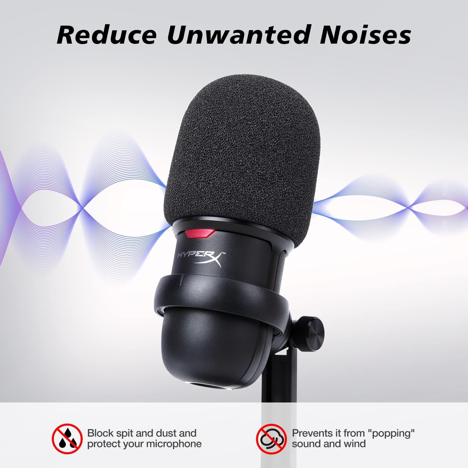 SUNMON SoloCast 2 Microphone Pop Filter Windscreen HyperX Mic Cover