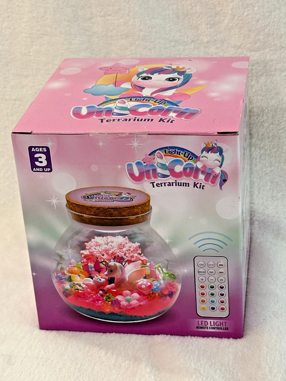 DIY Light Up Unicorn Terrarium Craft Kit With Remote Control For Kids - Ages 3+