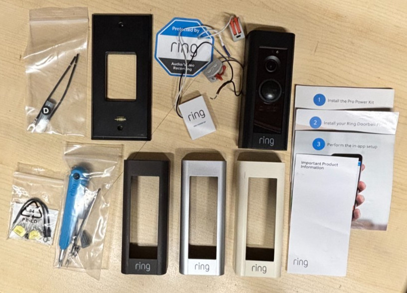 Ring 8VR1P6-0EN0 Hardwired Video Doorbell with Multiple Faceplates