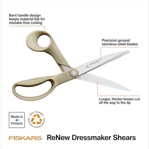 Fiskars 9" Recycled Fabric Scissors - Sustainable and Sharp Craft Scissors for