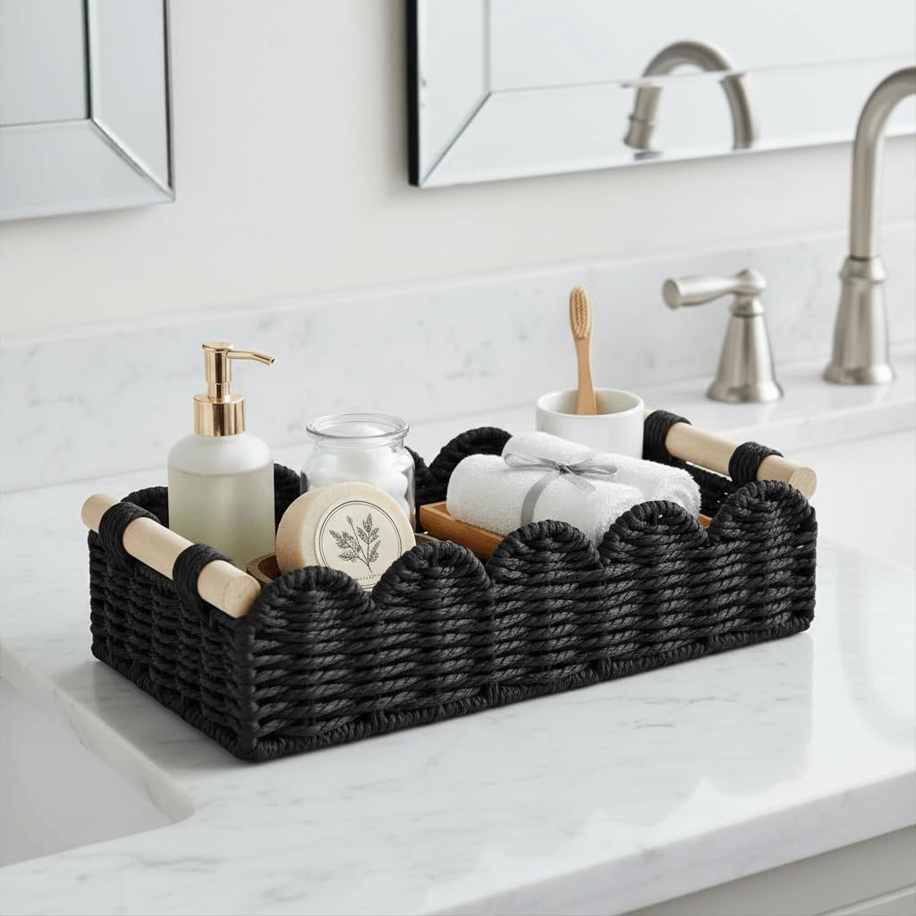 Storage Basket Organizer, Small Wicker Decor Basket
