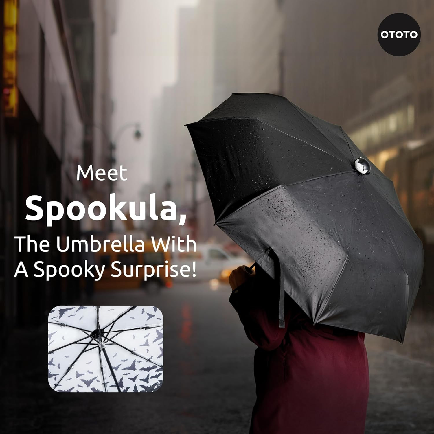 NEW! Spookula Vampire Folding, Collapsible, Umbrella, Unique, Goth Accessories,