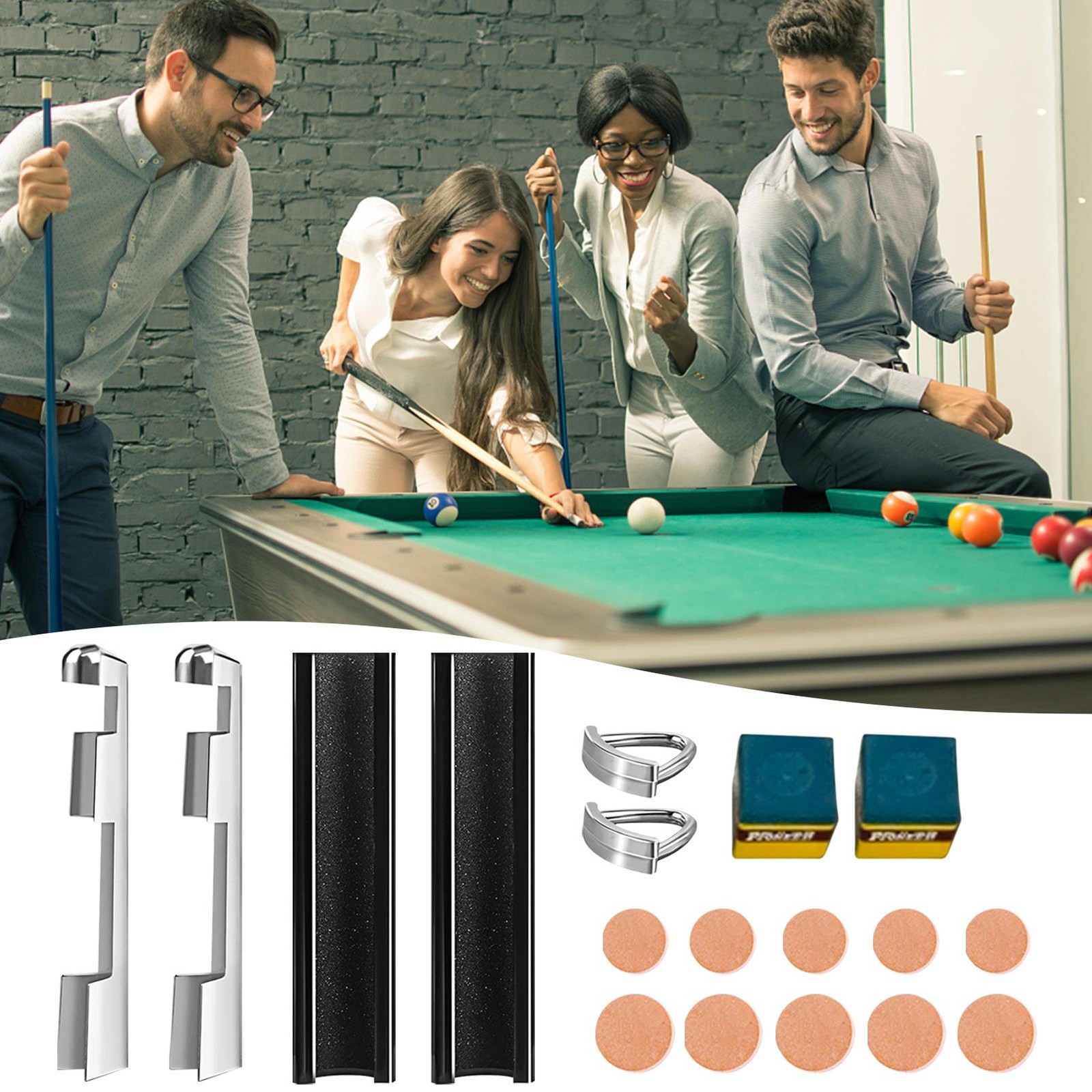 16 Pcs Pool Cue Repair Kit Billiards Shaper Tool Set Include Pool Convenient