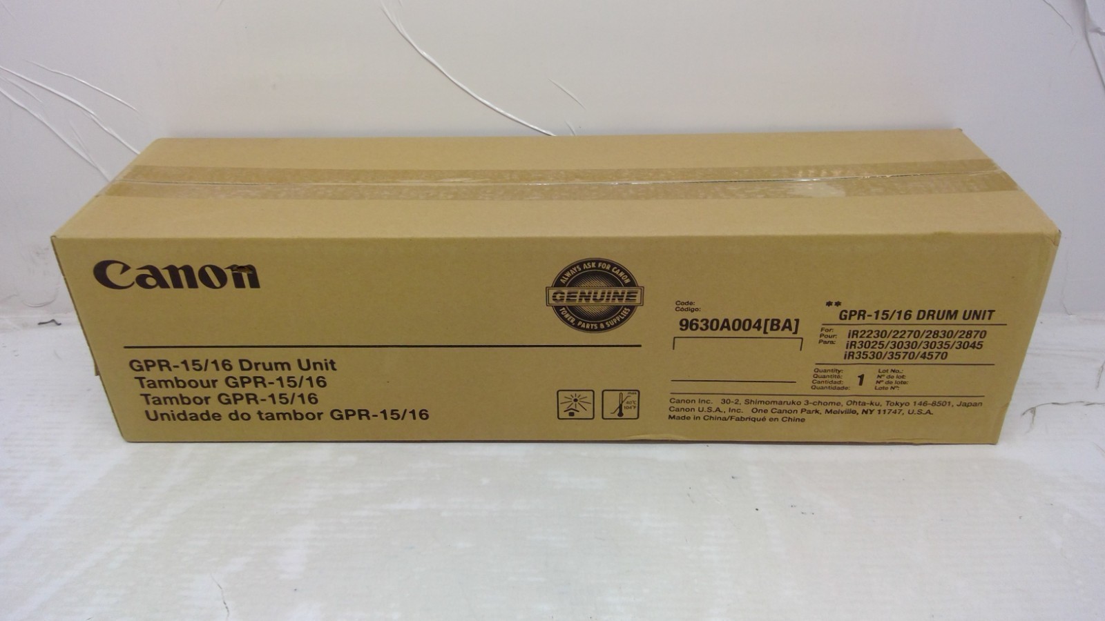 Genuine Canon Black GPR-15/16 Drum Unit 9630A004BA/iR 2230/2270/2830/2870/3025