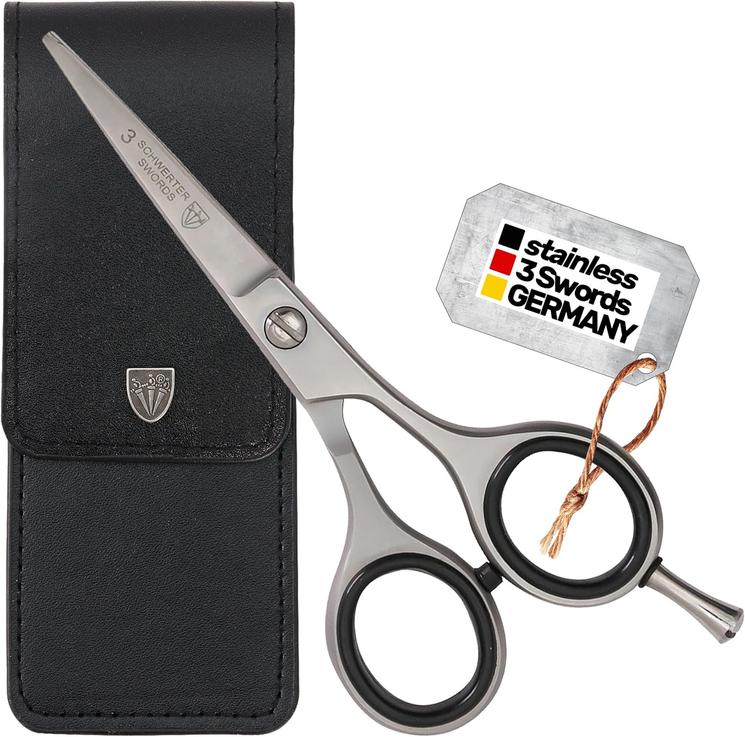3 Swords Germany – Professional BEARD MUSTACHE HAIR SCISSORS, Stainless Steel, S