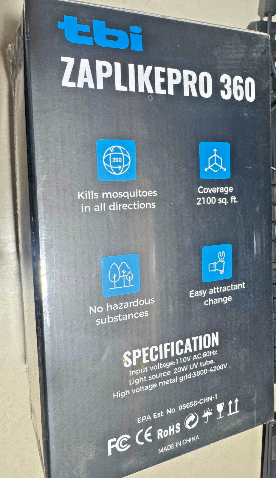 Zap Like Pro Bug Zapper - Black New in Package