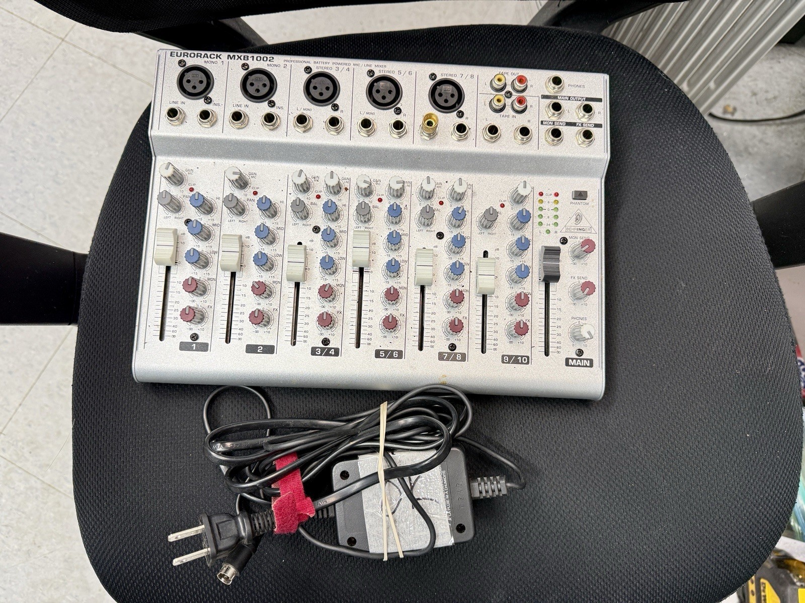 Behringer Eurorack MXB1002 10-Channel 2-Bus Audio Mixing Console w/ Power Adapte