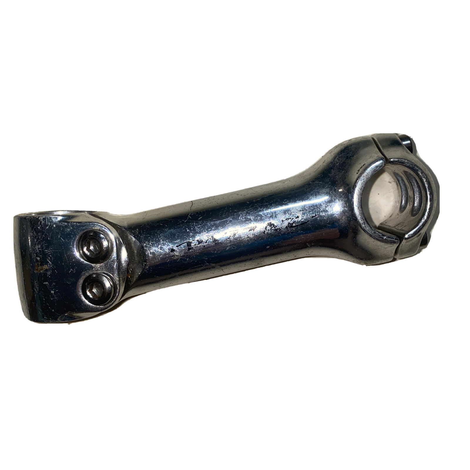 PAZZAZ Bicycle bike stem 120mm +/-10 degree 25.4mm 1 1/8th” Silver Alloy, bolts