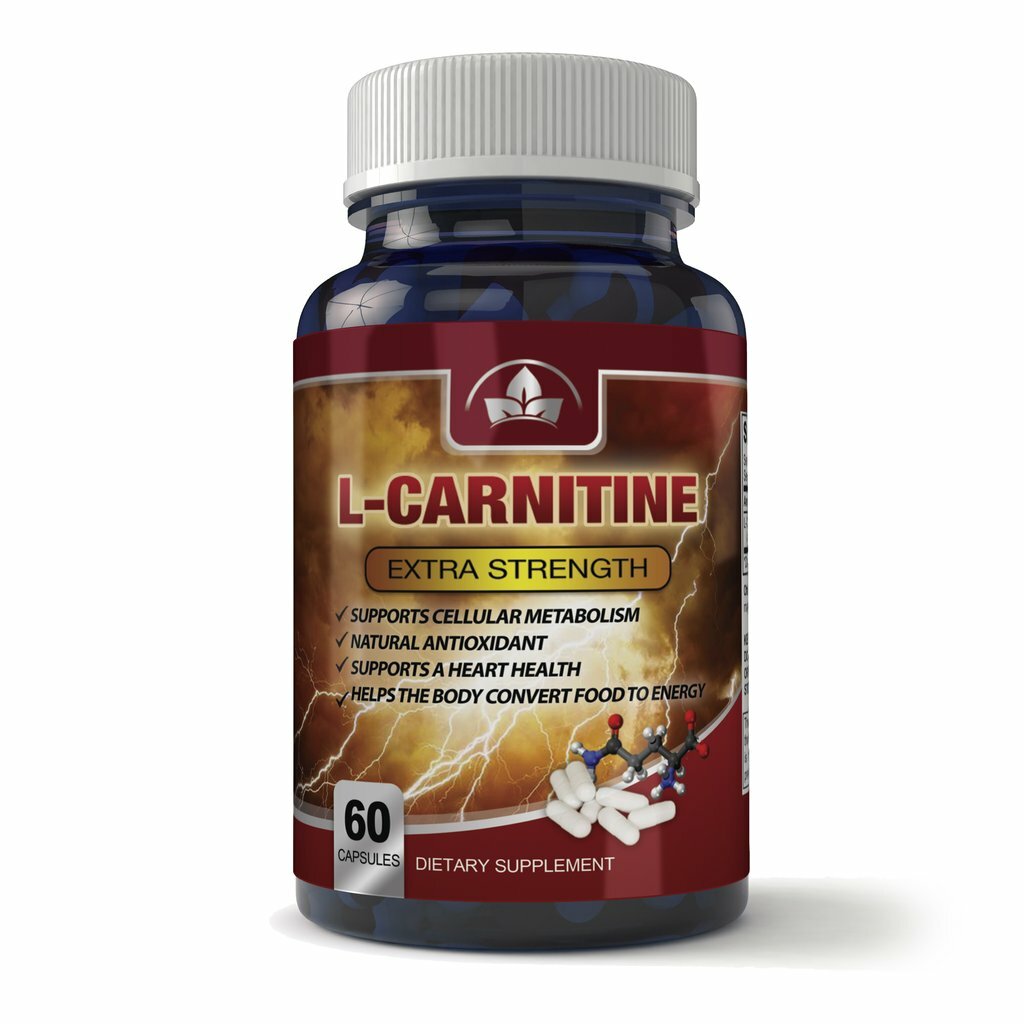 L-Carnitine 1000mg Antioxidant Support Heart Health Energy Boost 60 Capsules USA