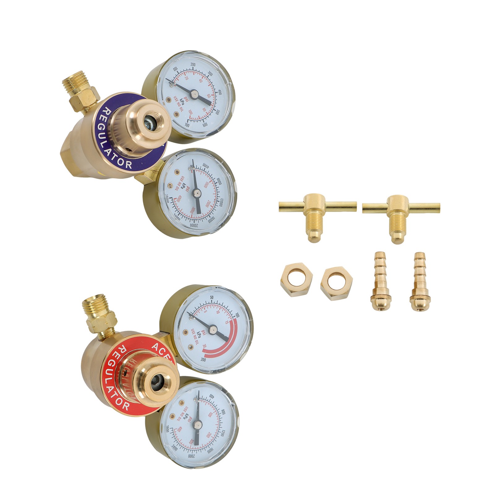 OXYGEN & ACETYLENE Regulators Fit Victor Gas Torch Cutting Solid Brass 4 Welding