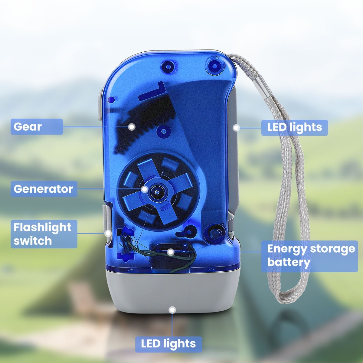 4Pcs Hand Pressing 3-LED Crank Power Dynamo Wind Up Torch Flashlight Night Lamp