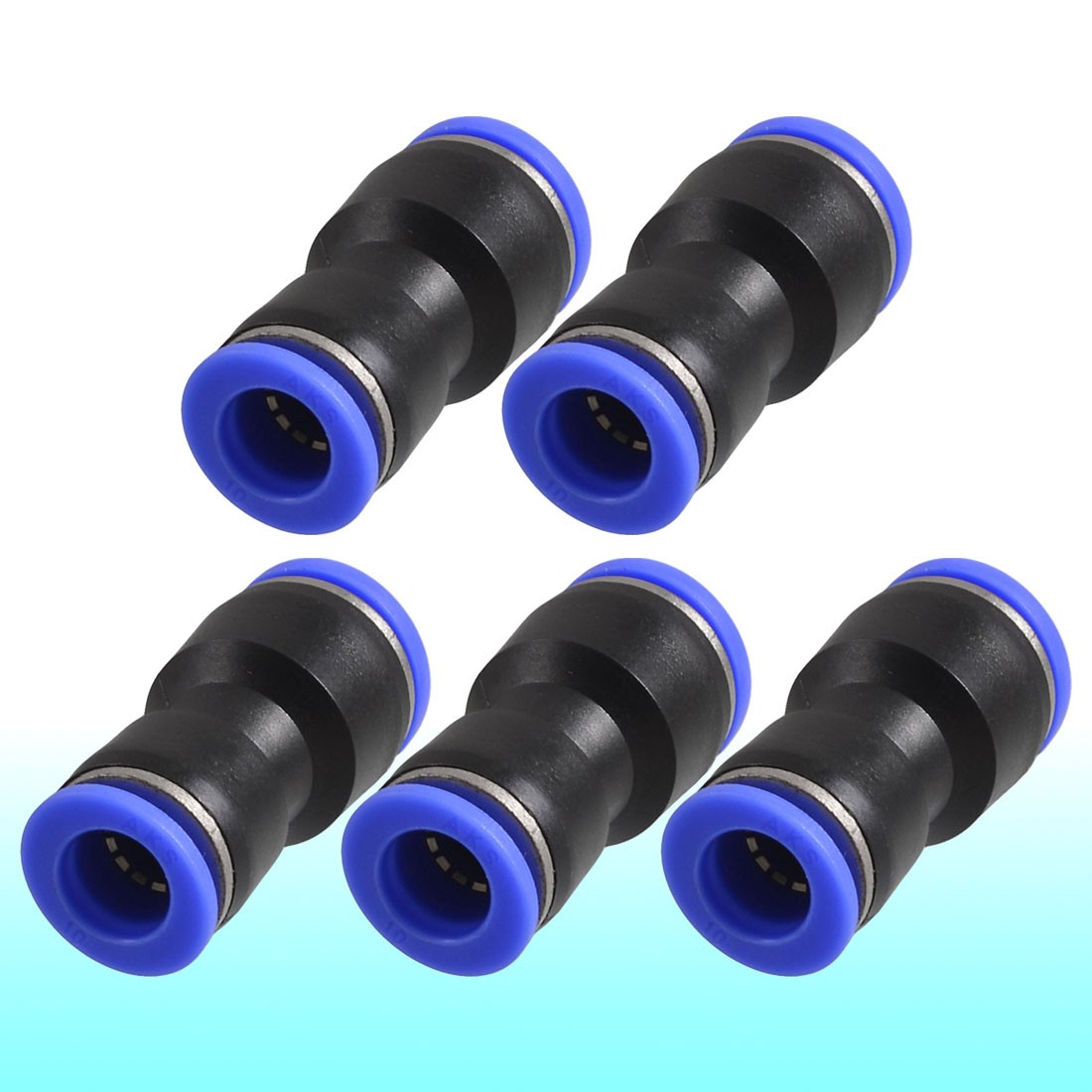 5 Pcs Air Piping 12mm to 10mm Straight One Touch Fittings Quick Connectors