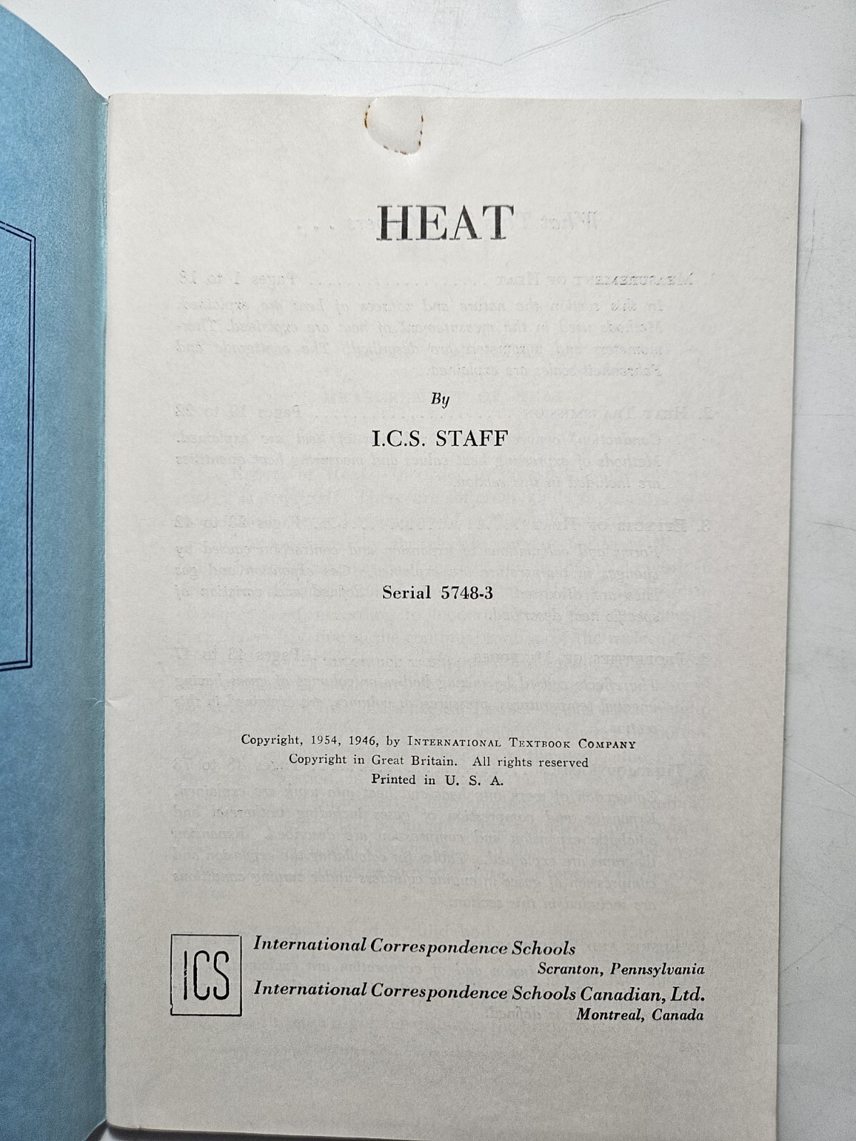 Heat International Correspondence Schools