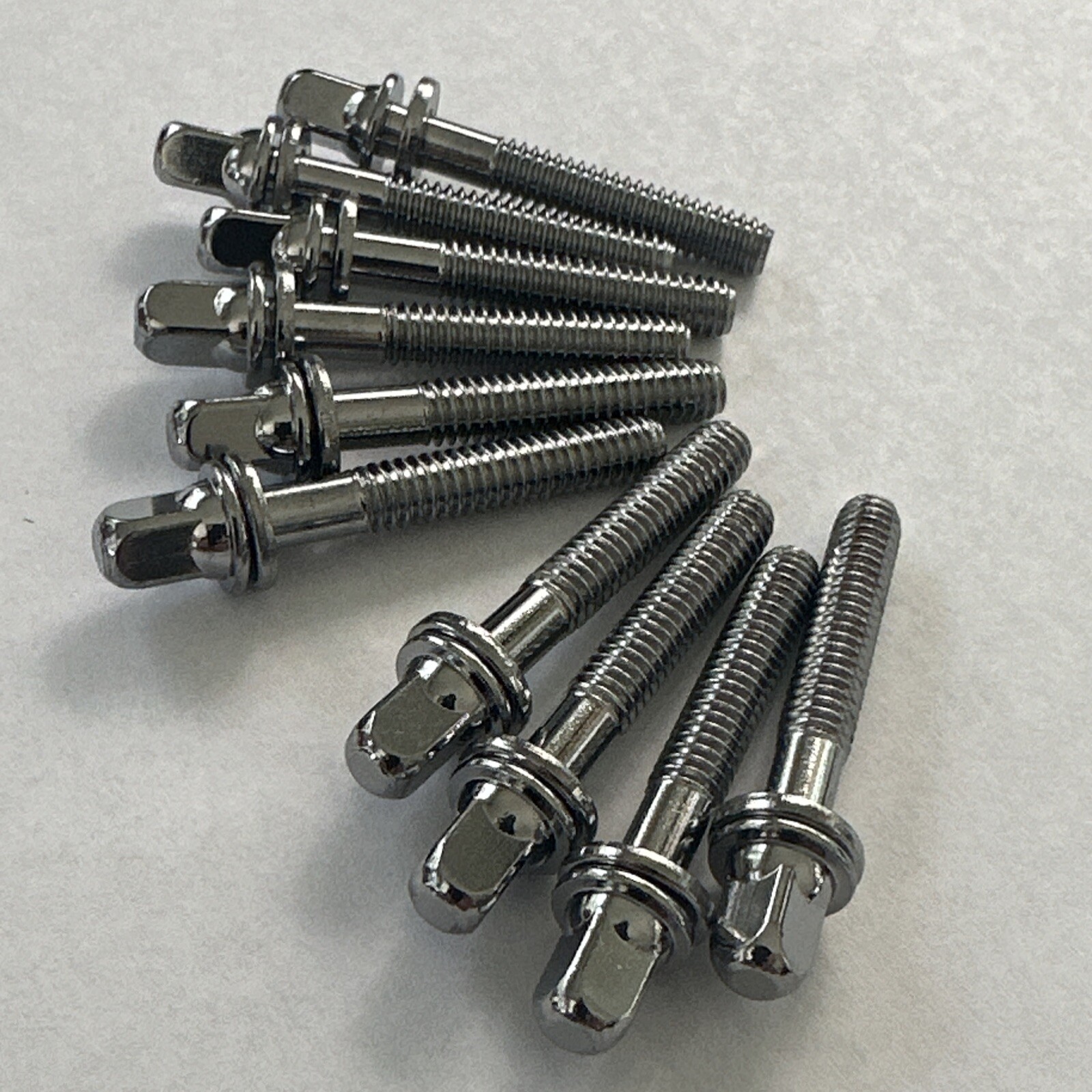 10 Drum Tension Rods 1.375”(35mm)Chrome with Washers Diameter 7/32" Drum Part