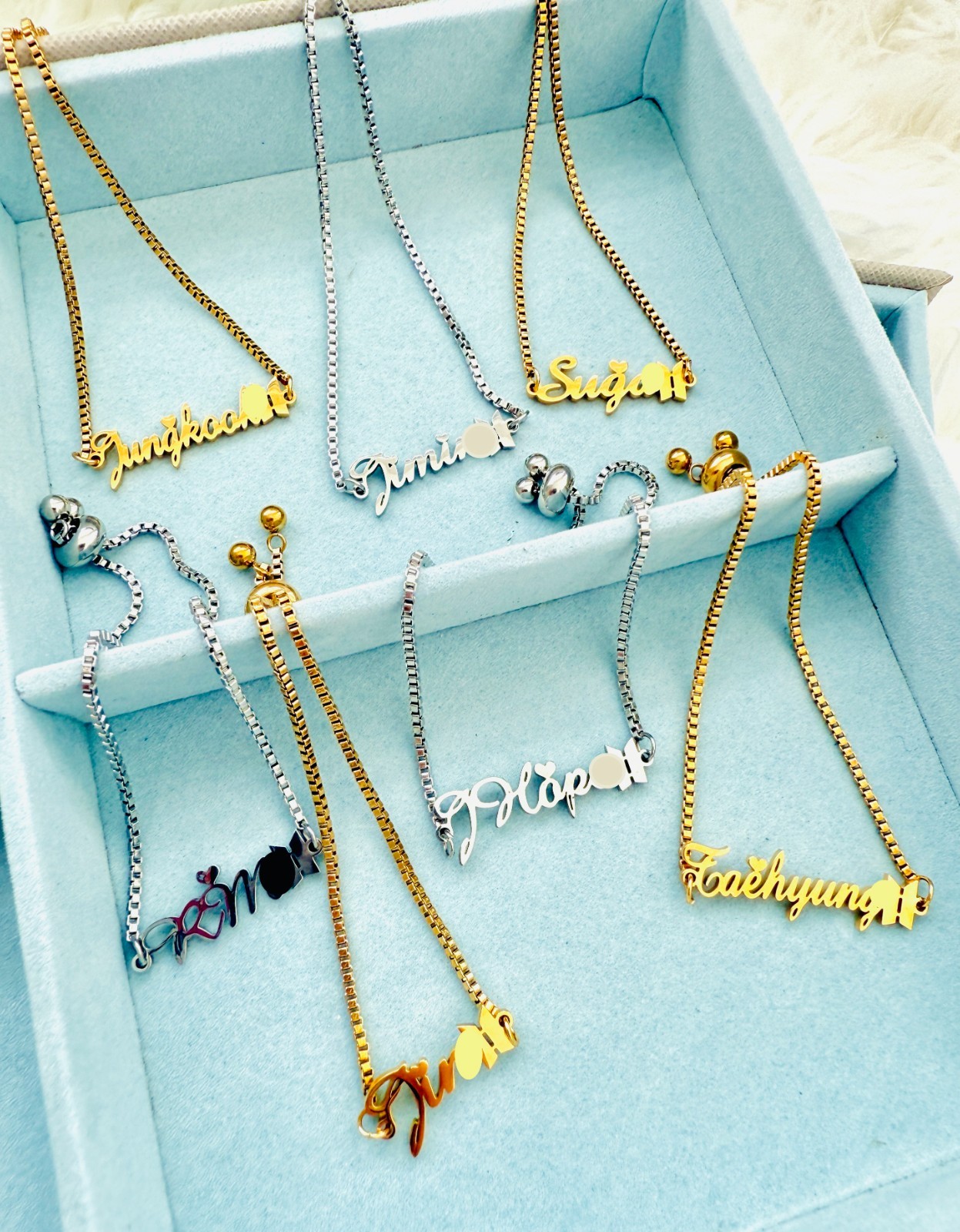K-Pop BTS Jewelry Set Adjustable Ring, Necklace & Bracelet