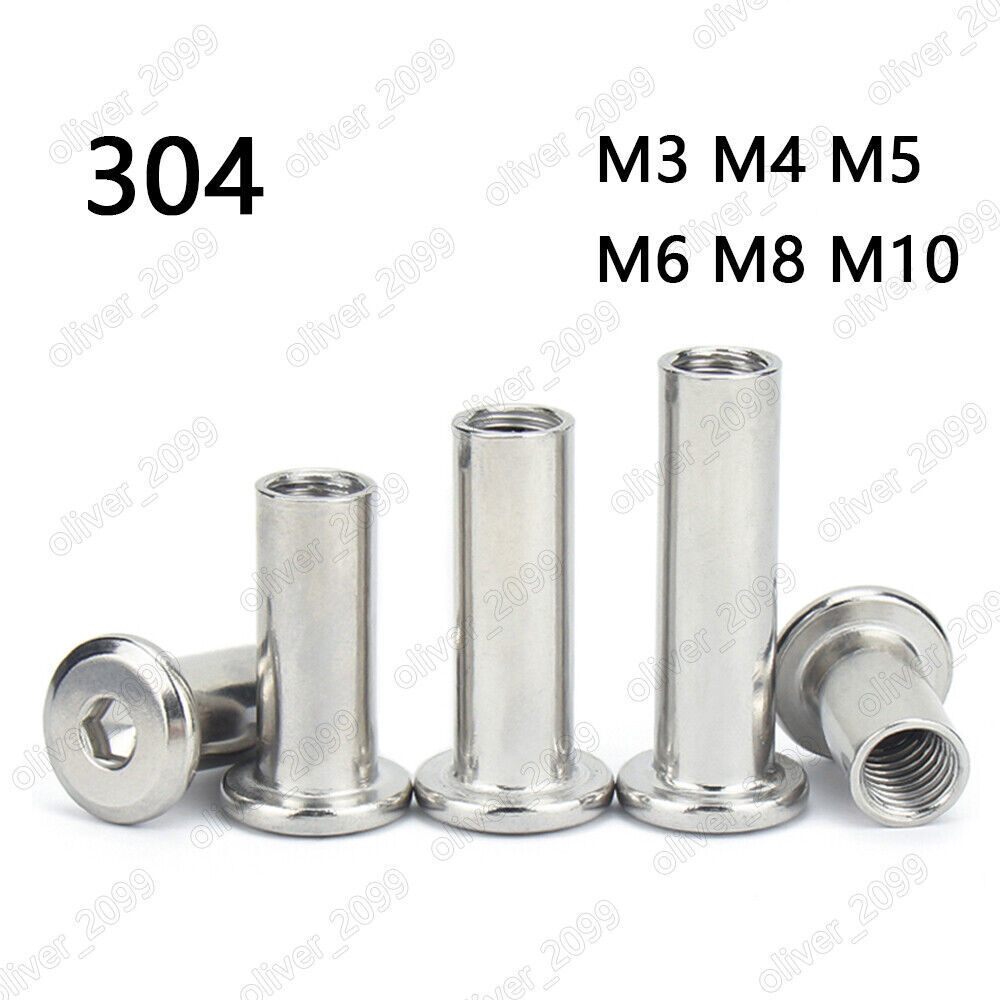 304 Stainless Steel Rivet Nut Hex Socket Furniture Connector Binding Barrel Bolt