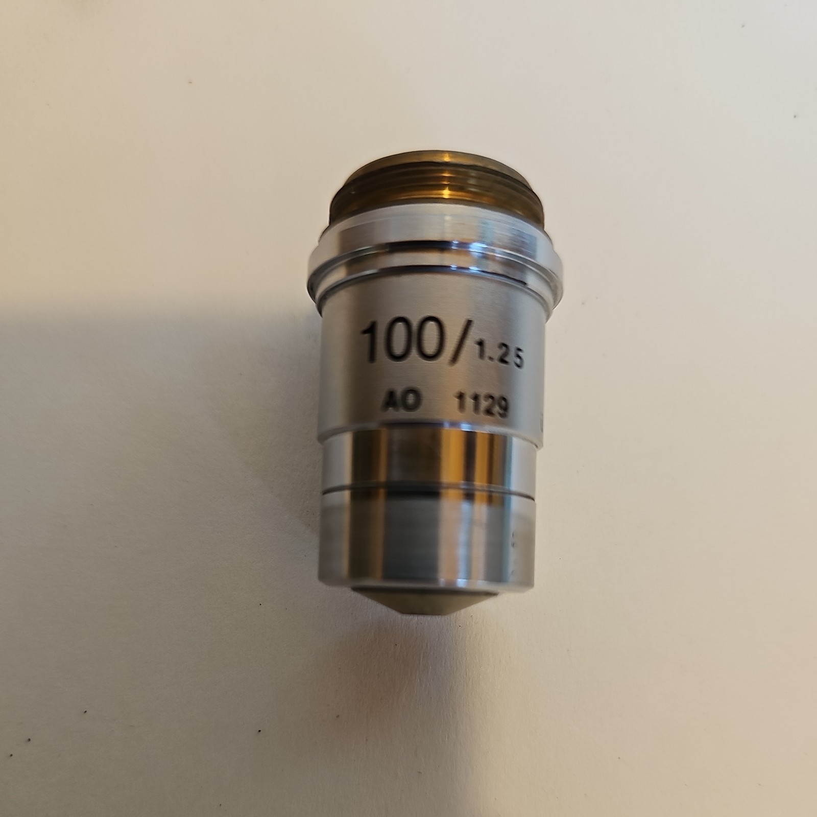 AO American Optical 100x/1.25 Oil Plan Achro  Microscope Objective CAT. 1129