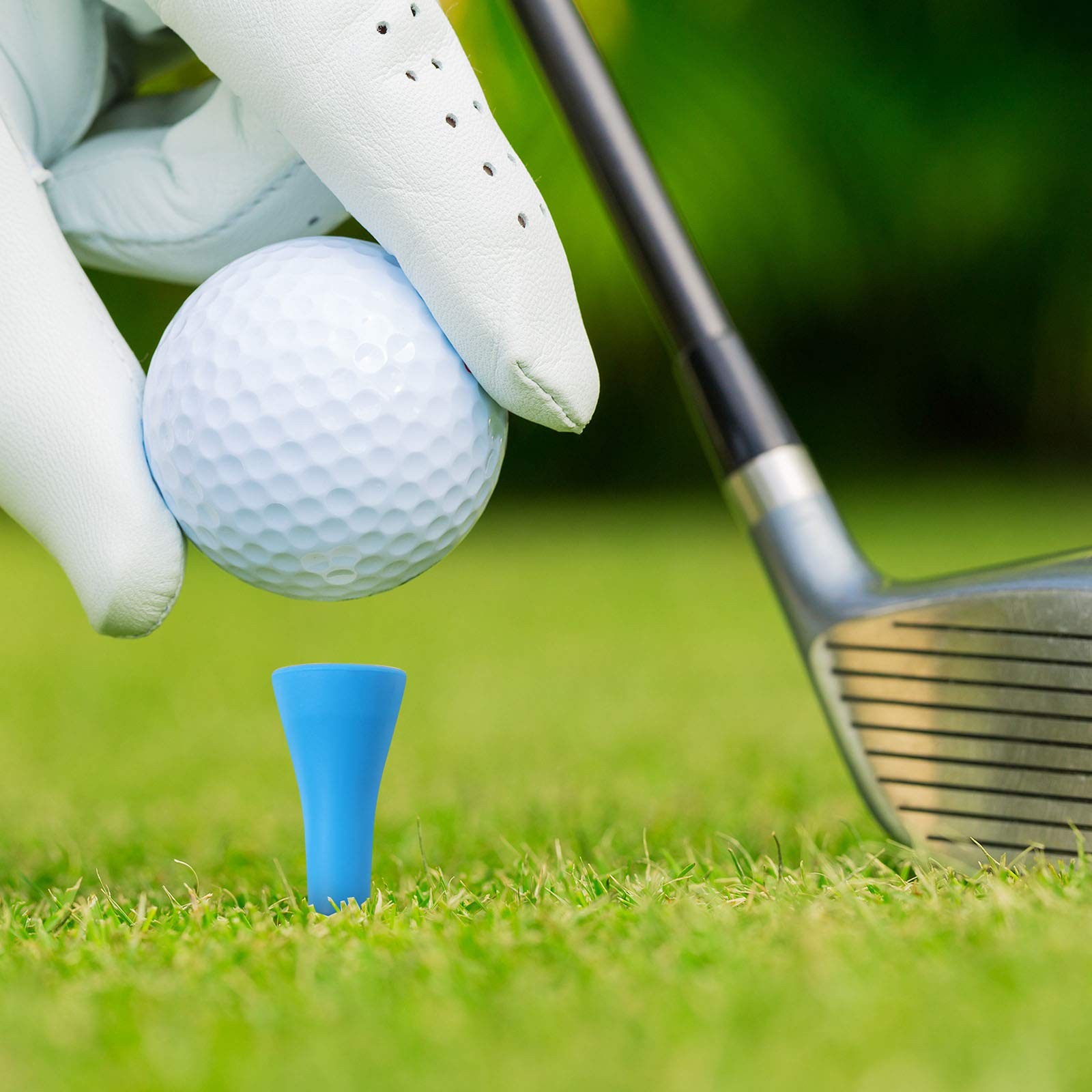 6 Pcs Golf Tees For Practice Mat, Rubber Range Tees, Mixed Size, White