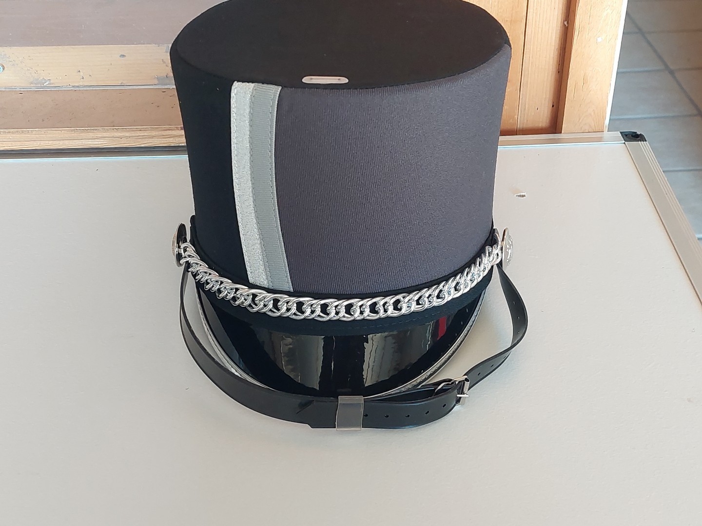 Fruhauf Marching band hats grey, black & silver multiple sizes