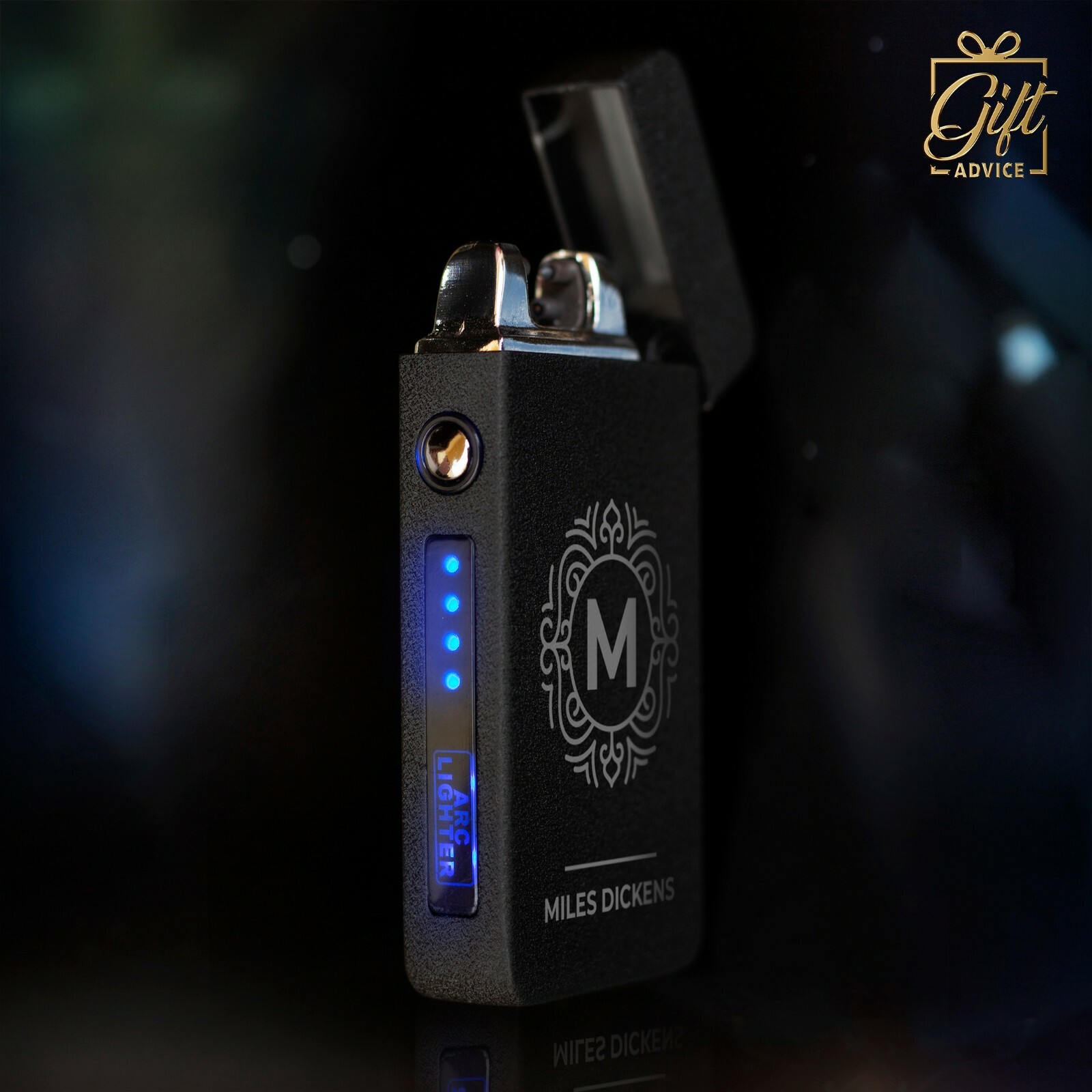 Personalized Engraved USB Rechargeable Lighter Windproof Double Arc Flameless