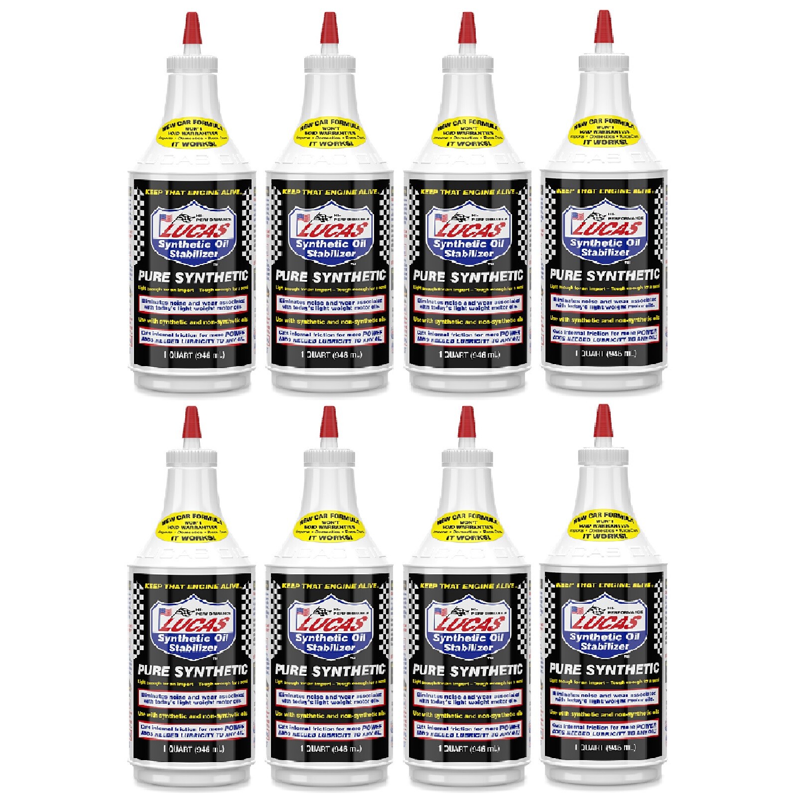 Lucas Oil Pure Synthetic Gas or Diesel Oil Stabilizer 1 Quart Bottles Set of 8