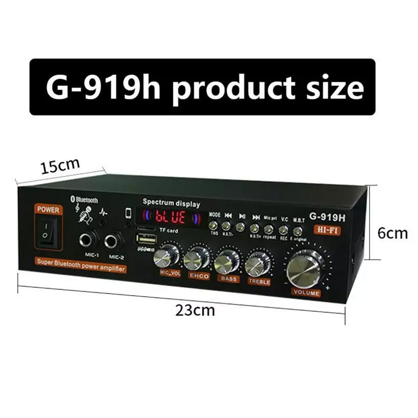 1000W Bluetooth Mini Power Amplifier Stereo Receiver Audio Amp USB Music Player