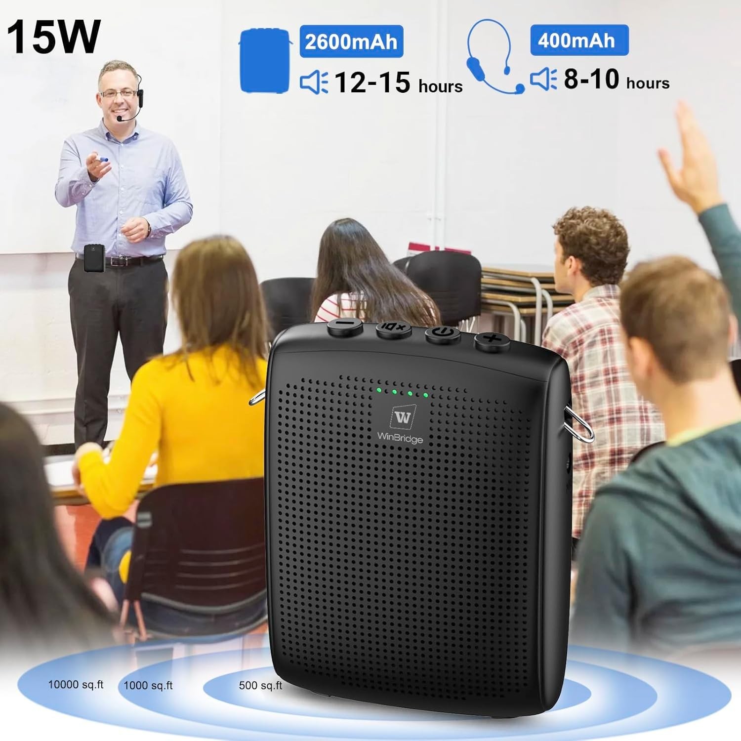 Voice Amplifier with Bluetooth, Portable Speaker and Microphone Set, Wireless...