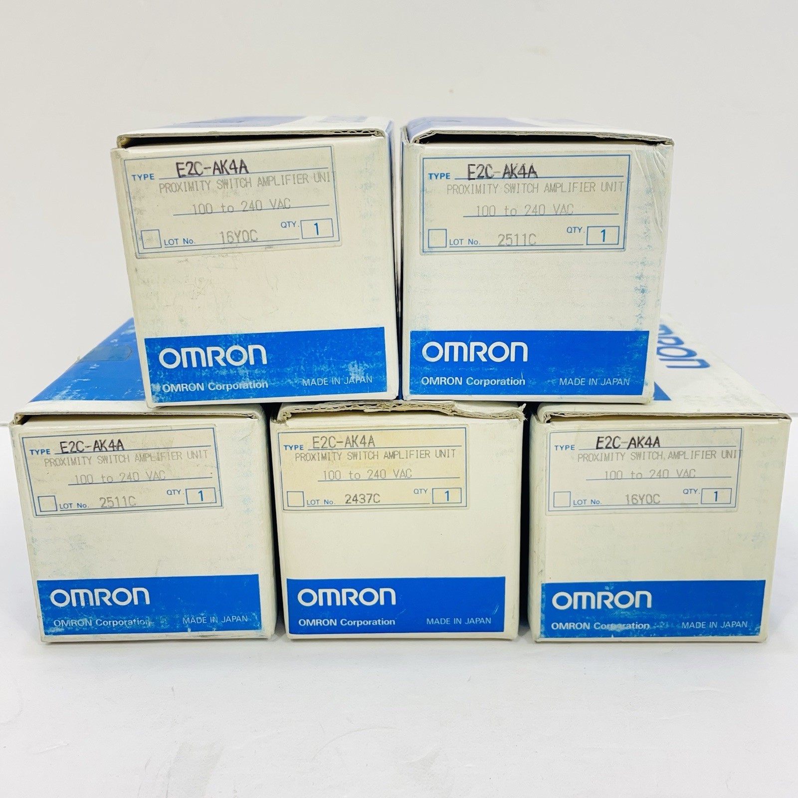 Qty 5 Omron E2C-AK4A Proximity Switch Amplifier Unit ~NEW~