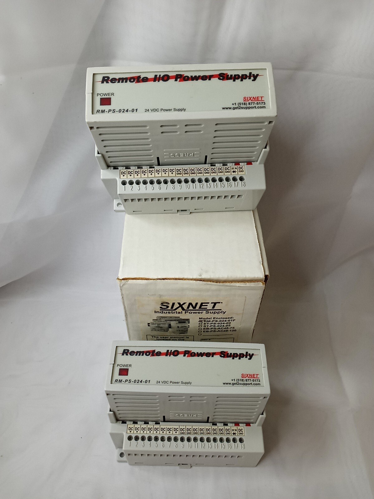 Lot Of 2 Sixnet RM-PS-024-01 Remote I/O Power Supply 24VDC 1 New 1 Lightly Used