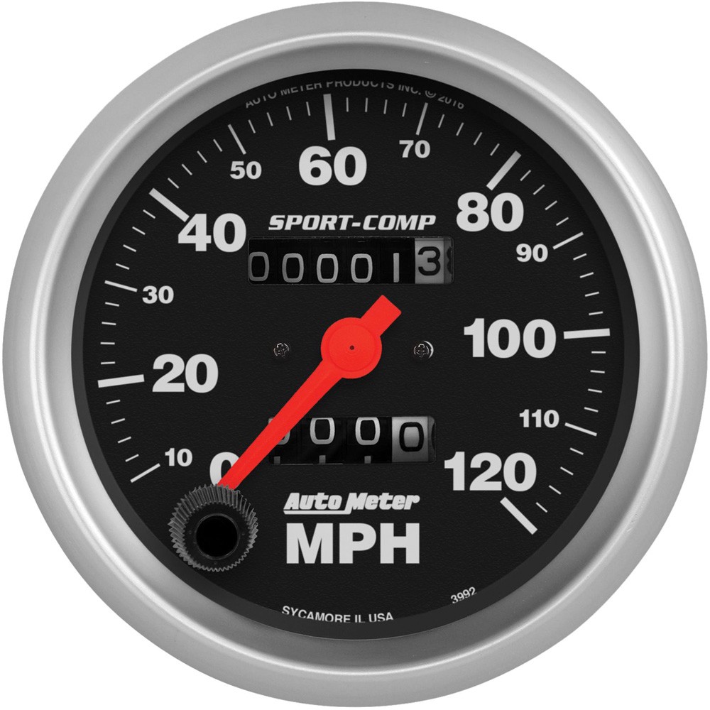 Auto Meter Sport Comp Series 3-3/8" 120 MPH Mechanical Speedometer