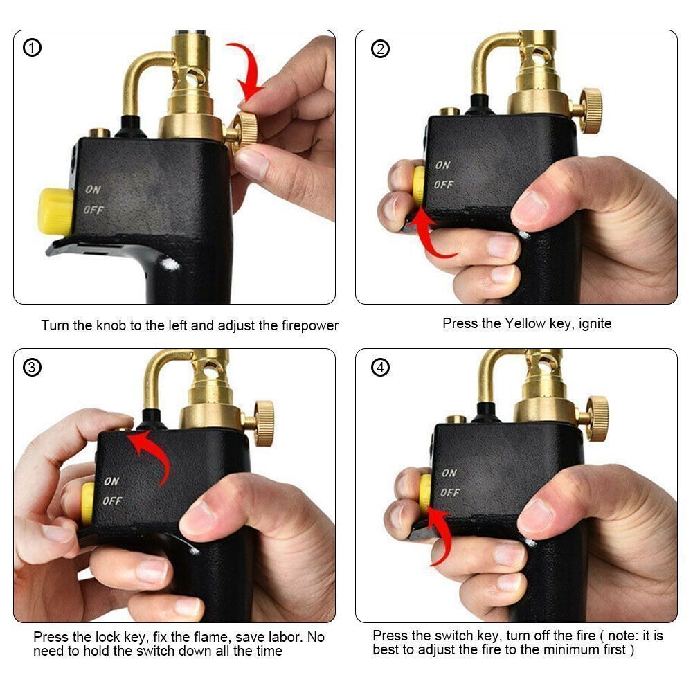 Mapp Propane Torch Head TS8000 Trigger Start Welding Brazing Torch Welding Flame