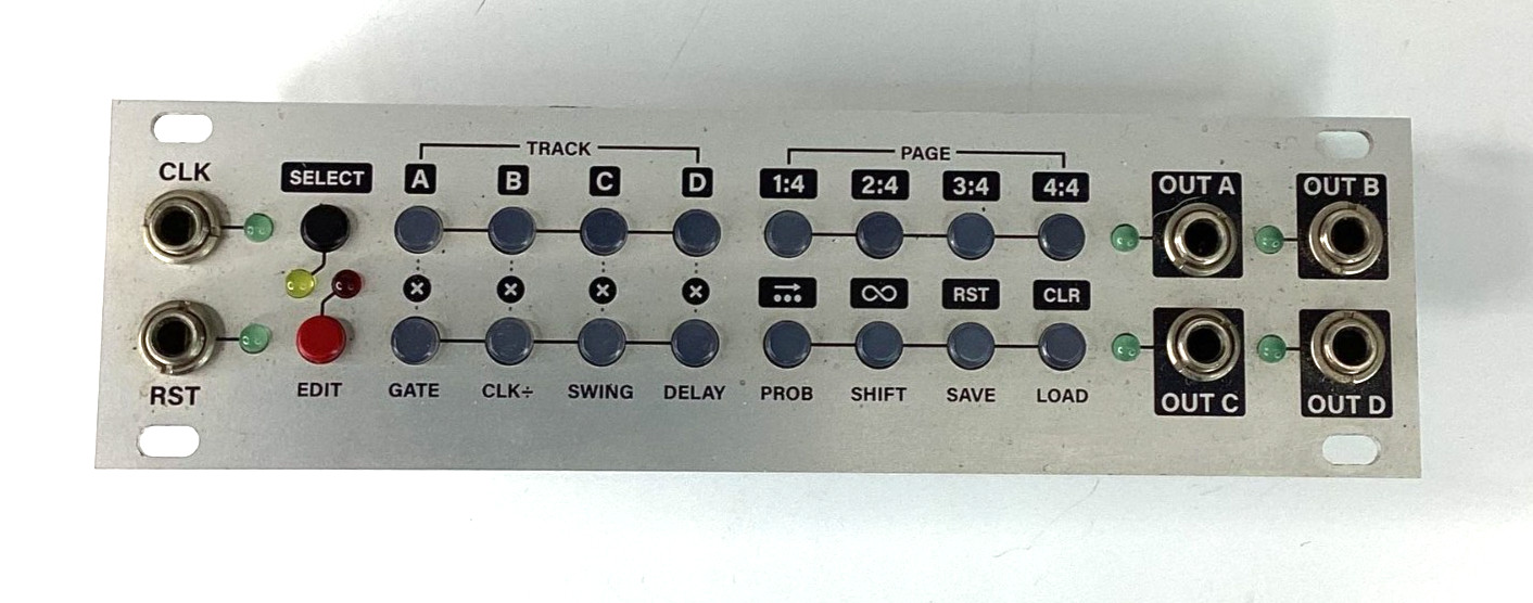 Intellijel Steppy 1U 4-Track 64-Step Programmable Gate Sequencer