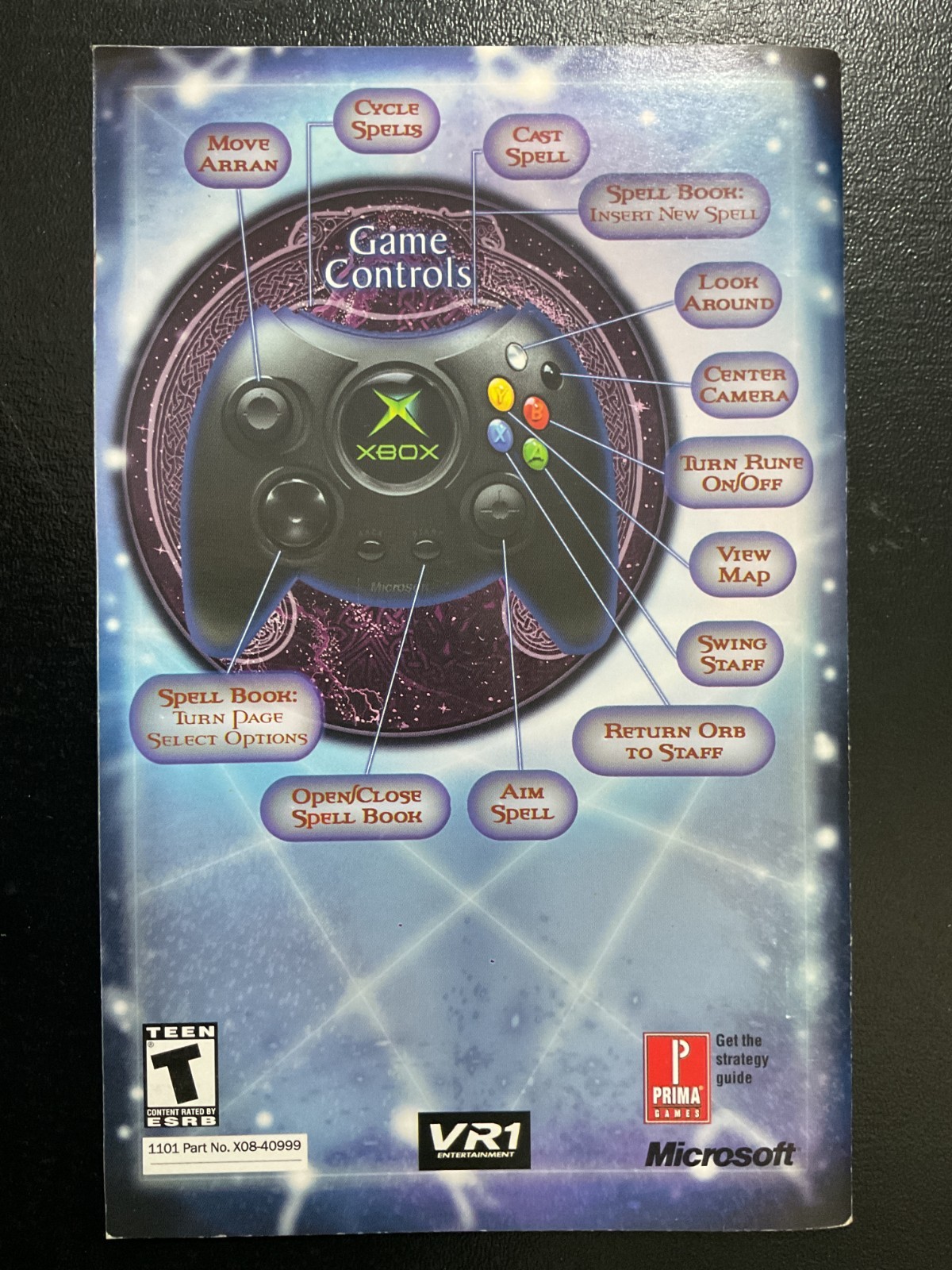 Nightcaster Microsoft Original XBOX Instruction Manual Only
