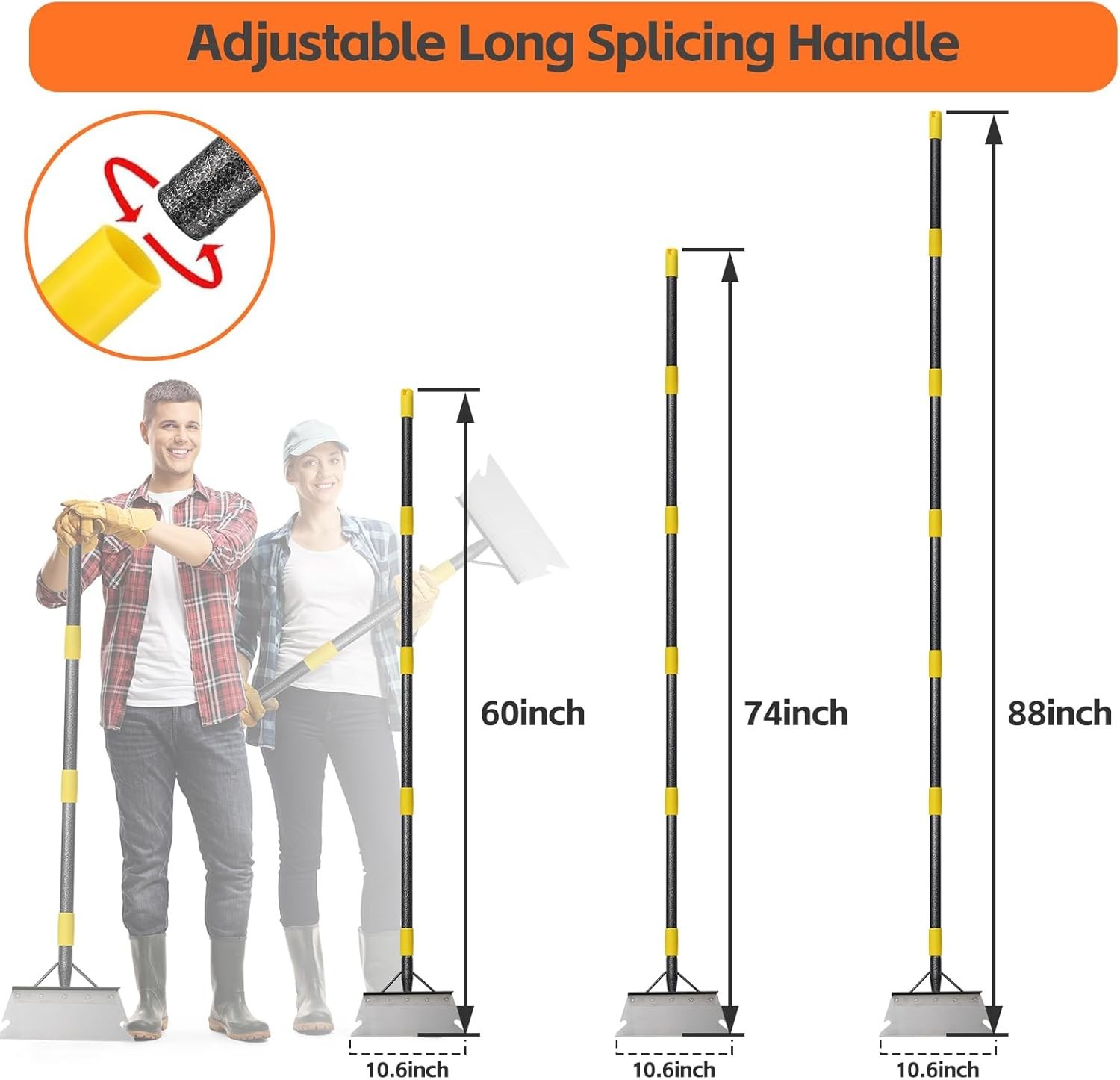 Ice Scraper Long Handle - Snow Removal Tool,Multifunctional Garden Cleaning F...