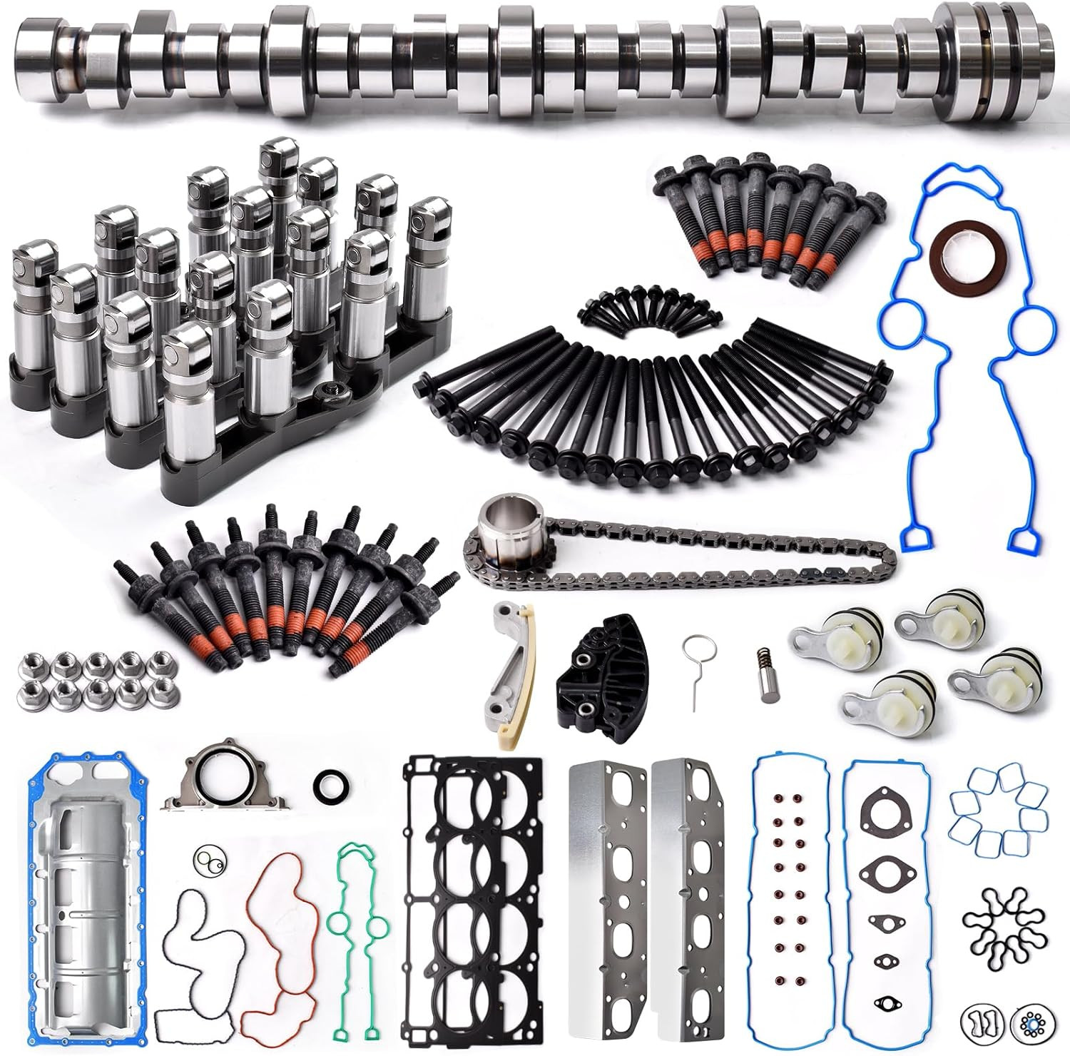 Non MDS 5.7 HEMI Lifters Camshaft Oil Pan Kit W/Timing Chain Head Gasket Water P