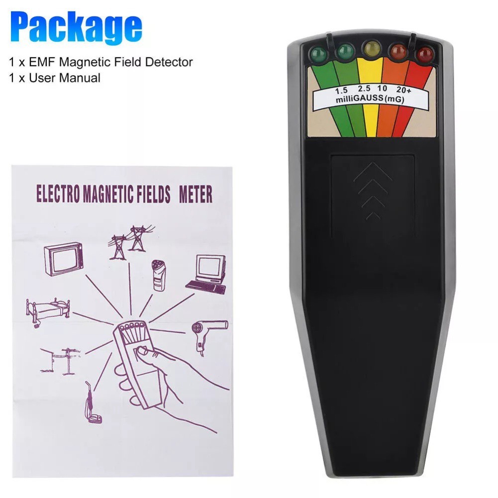 Efficient and Portable EMF Meter for Electric Device Measurement Black