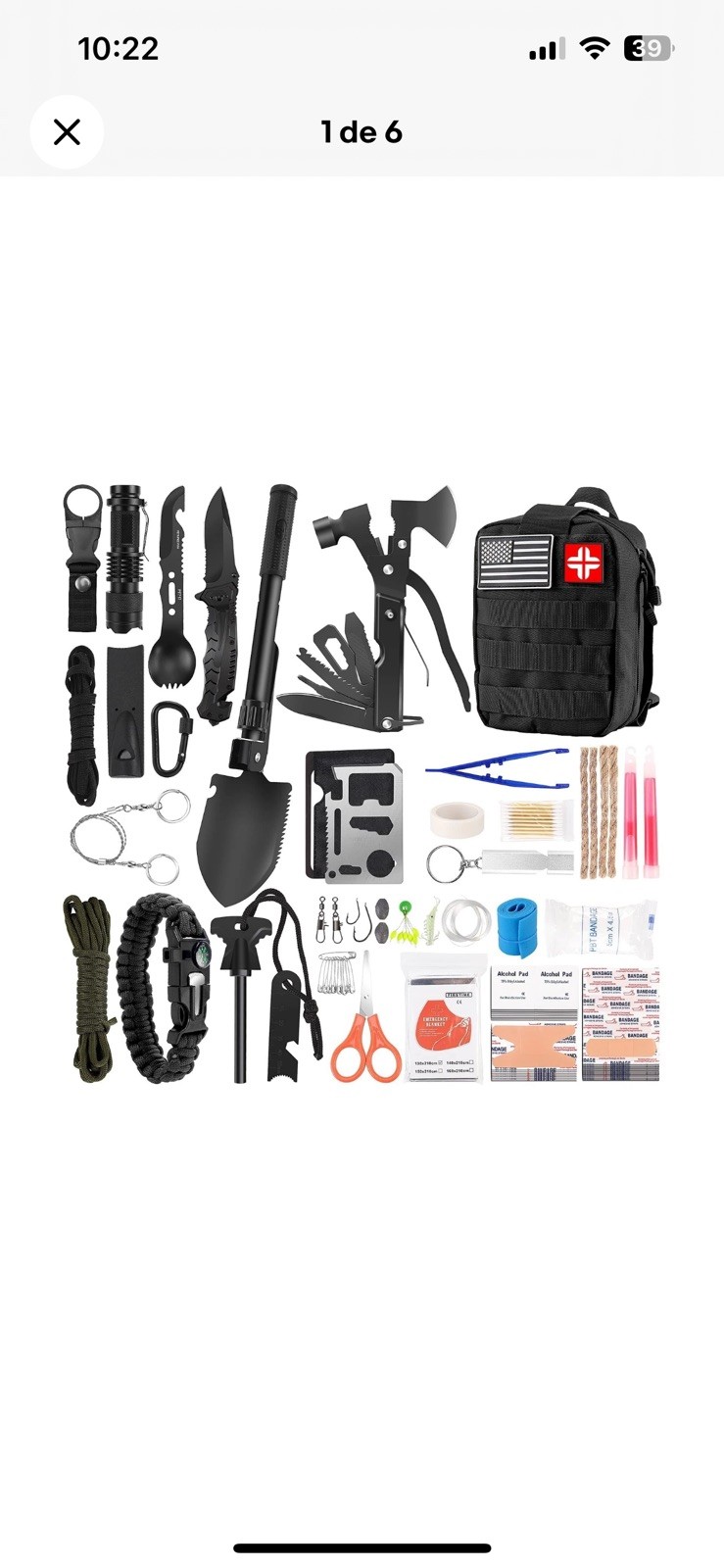 Survival Kit and First Aid Kit, 142Pcs Professional Survival Gear and Equipme...