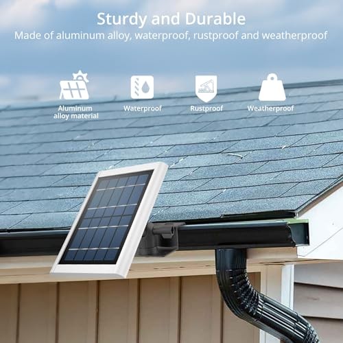 2-Pack Adjustable Gutter Mounts for Solar Panels & Security Cameras, Black