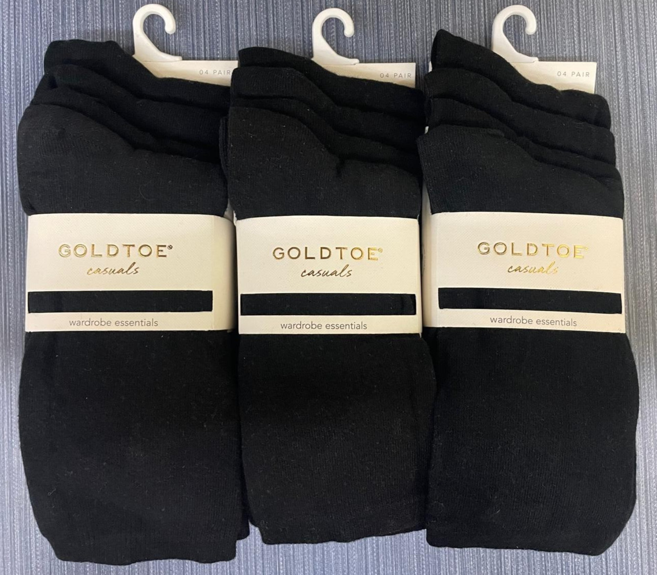 12 Pair x GOLDTOE Women's Casuals Flat Knit Socks Medium 6-9 Black