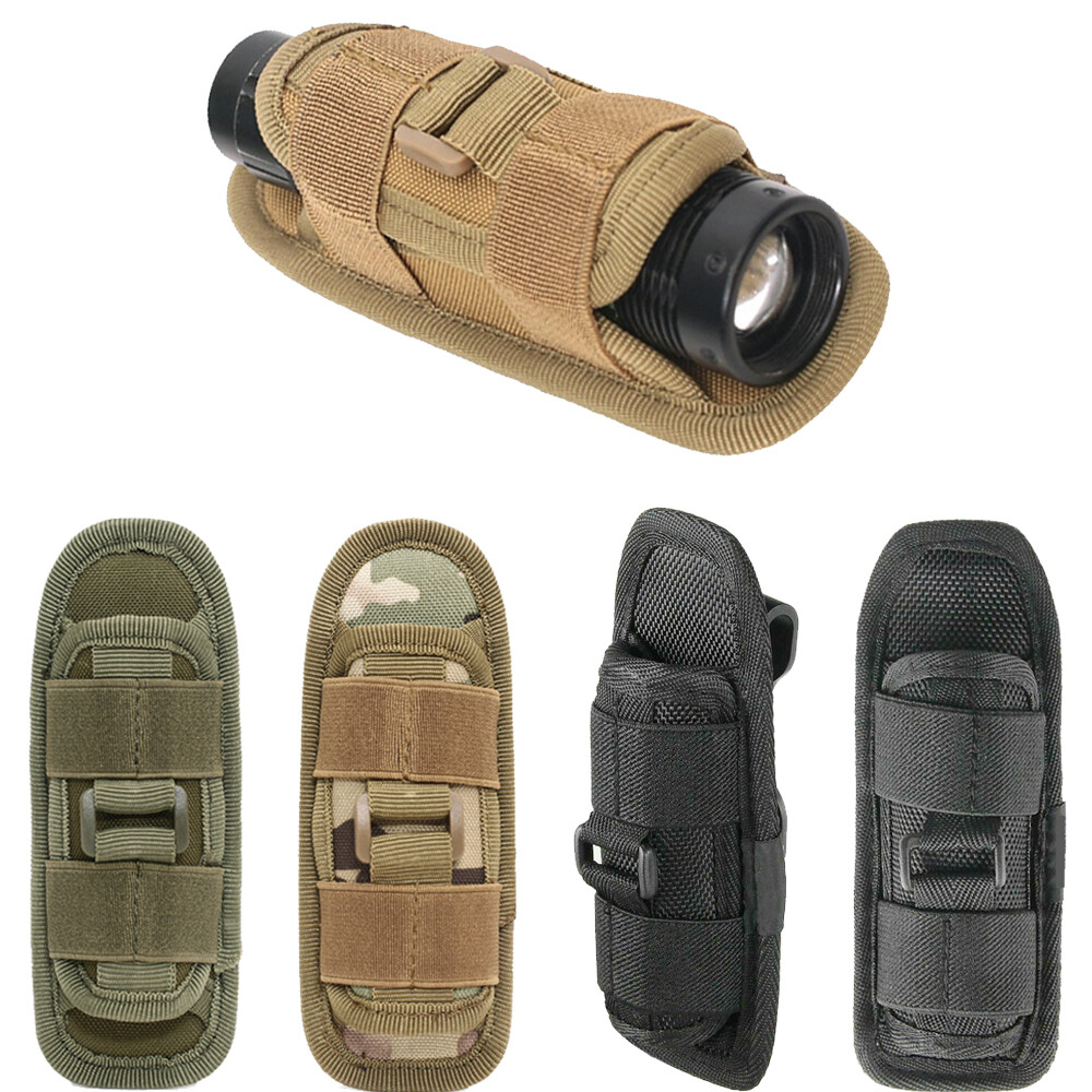 360° Rotate Tactical LED Flashlight Pouch Belt Clip Carry Case Holder Waist Bag