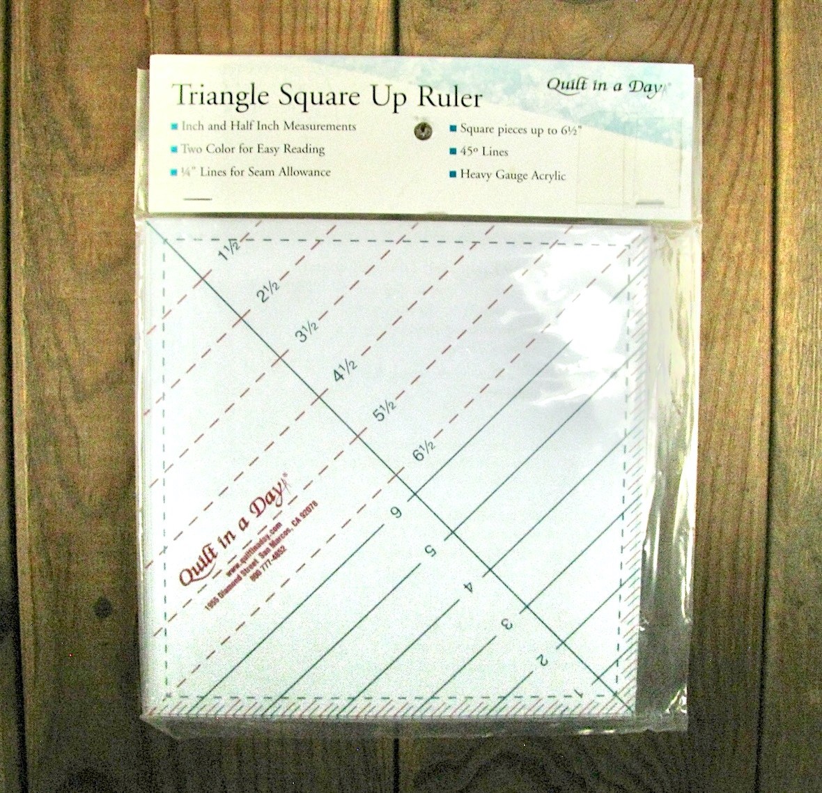 Triangle Square Up Acrylic Ruler Quilting Template Quilt in a Day 6 1/2-inch New