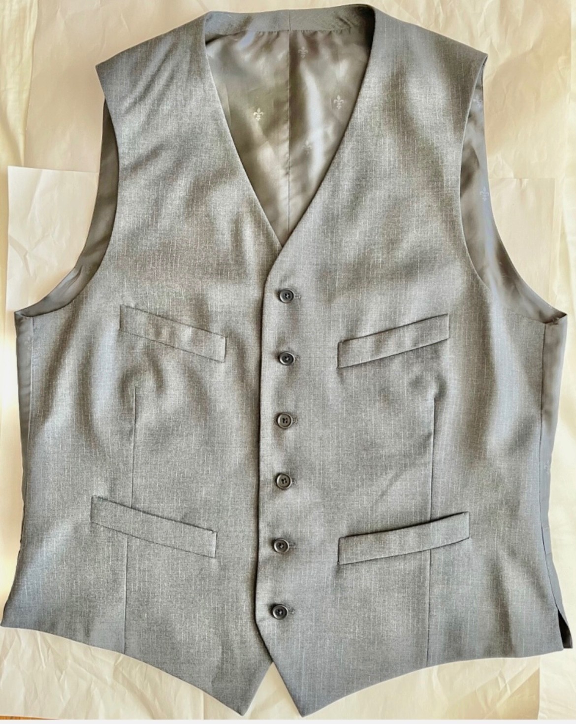 NW/OT JOHN VARVATOS Men's Gray Wool Dress Vest US 40 / EU 50 SHORT Made in ITALY