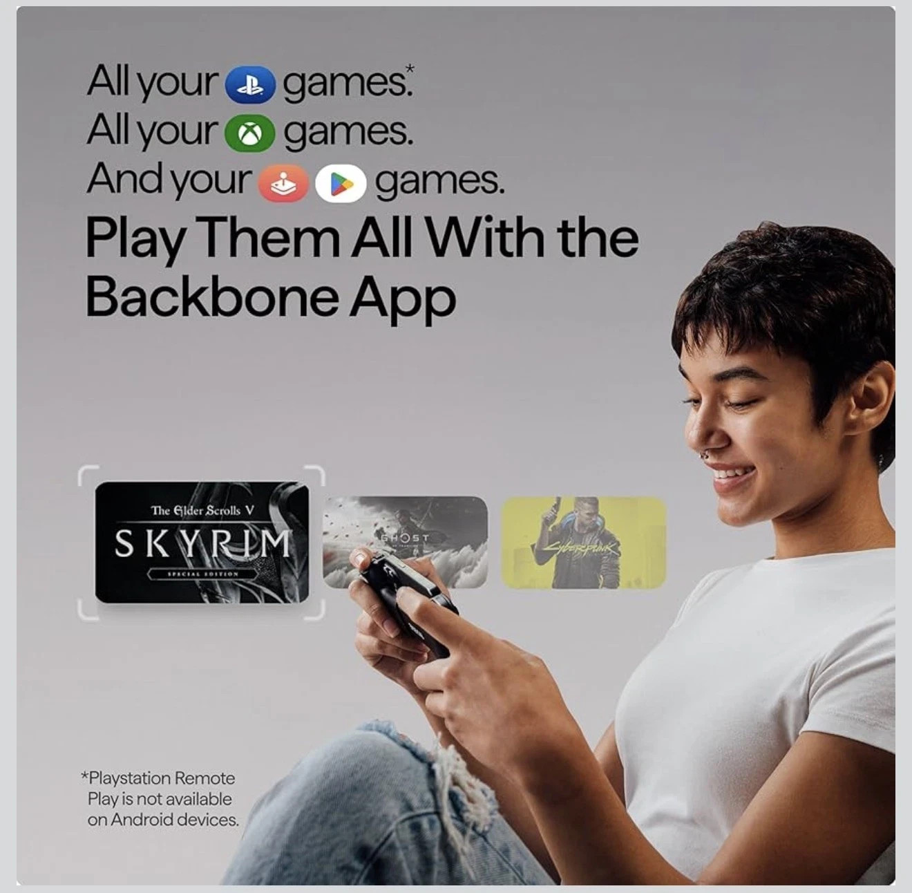 Backbone USB-C Mobile Gaming Controller (BB-51-P-BRW) - Black