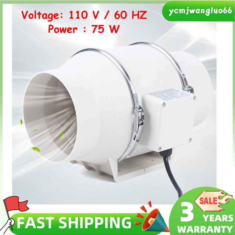 6 Inch Inline Ventilation Fan Air Vent Exhaust Blower Fan For Grow Tent 540m3/h