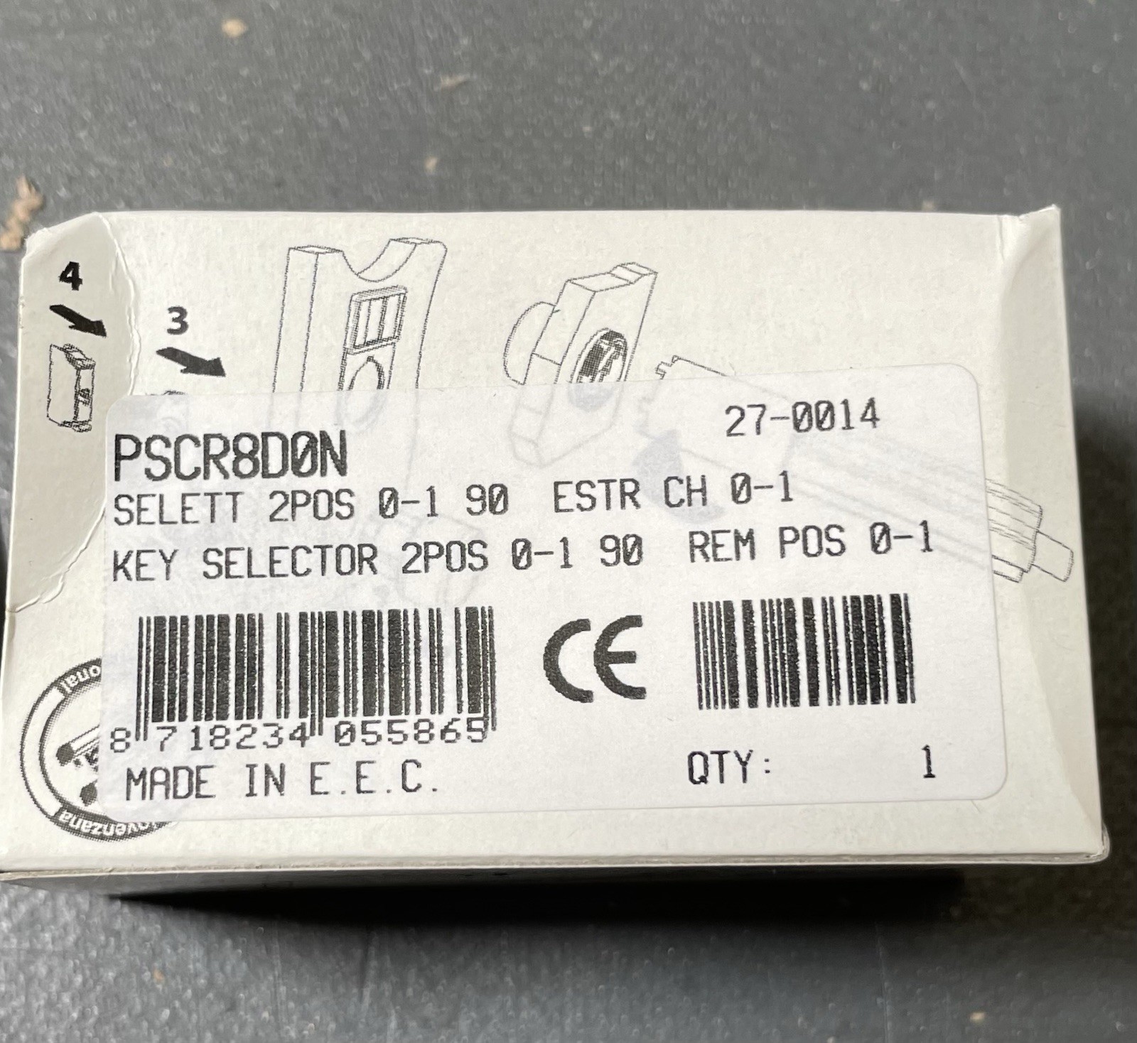 Giovenzana PSCR8D0N 2 Position Rotary Switch W/ Key