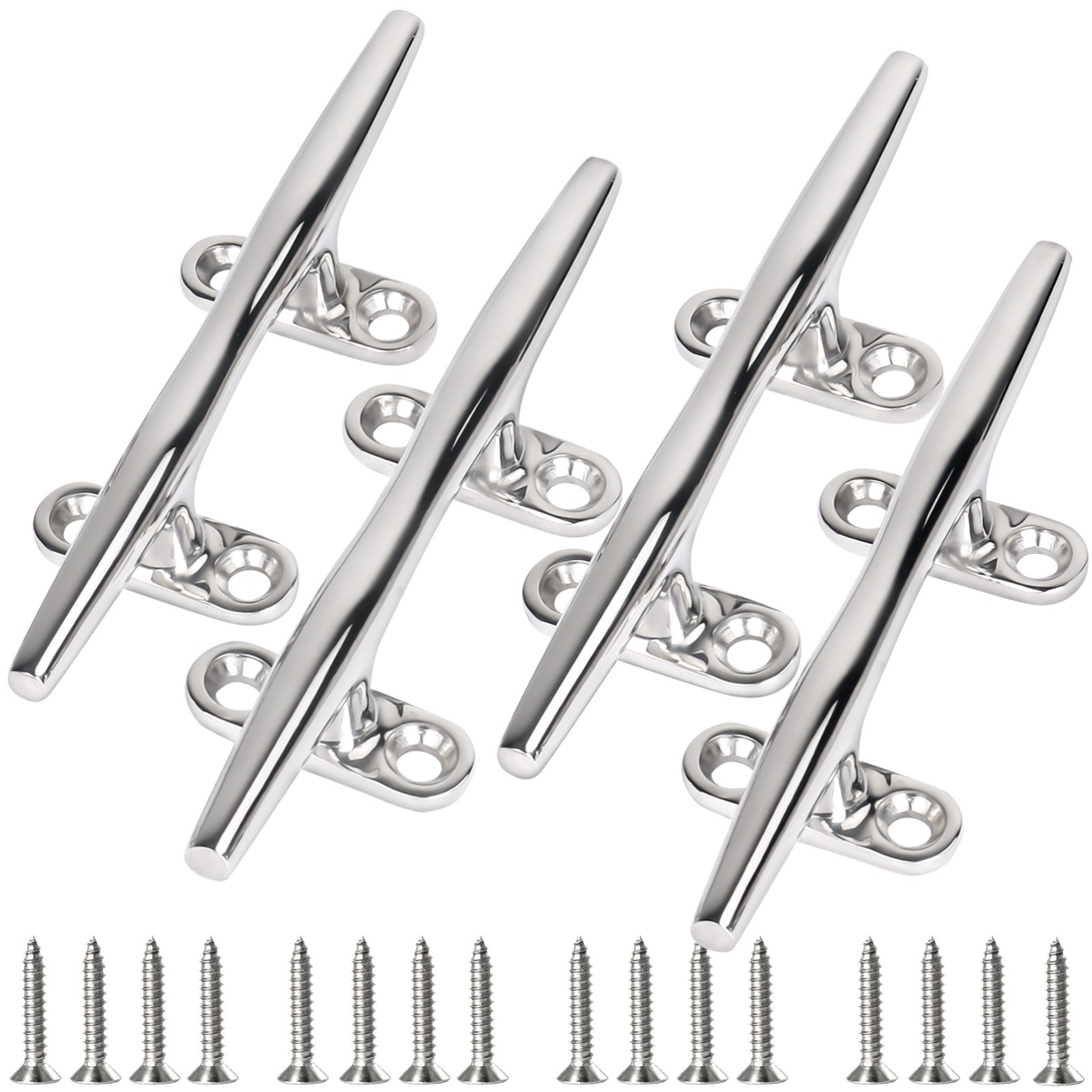 4X 6 in 316 Stainless Steel Boat Rope Cleat Mooring Accessories Boat Kayak  Dock